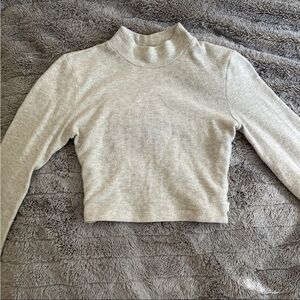 TNA - Grey Long Sleeve Crop Top